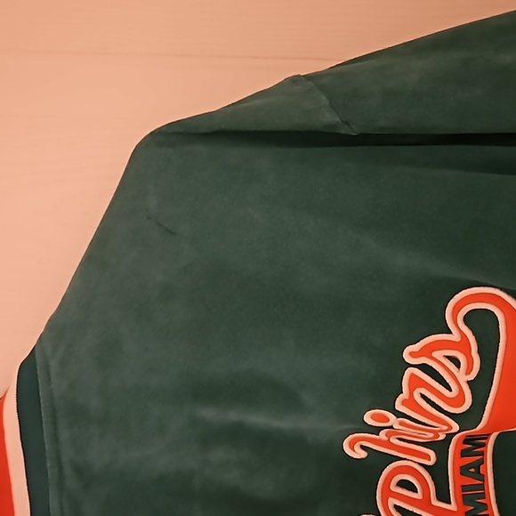 Vintage Dolphins Bomber Jacket 2XLARGE 90s Miami NFL Football Orange & Teal - Picture 8 of 14